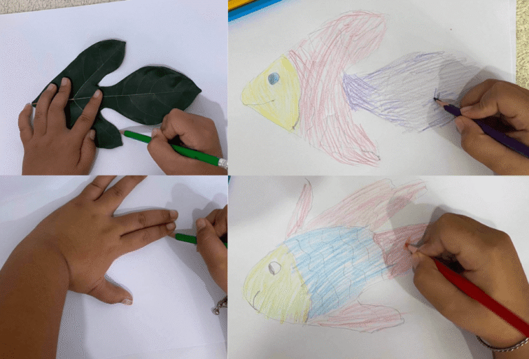 Easy Fish Drawing for Kids: How to Draw a Fish by Tracing a Leaf or Your Hand